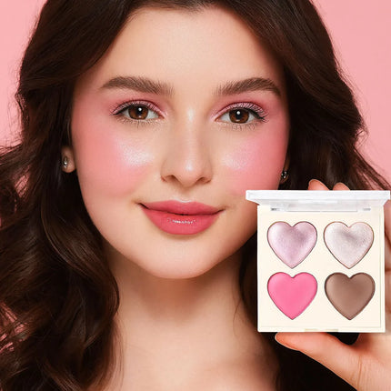 Baked blush facial makeup, high impact color, light and smooth, for Natural Finish -buildable color， contour and highlight the f