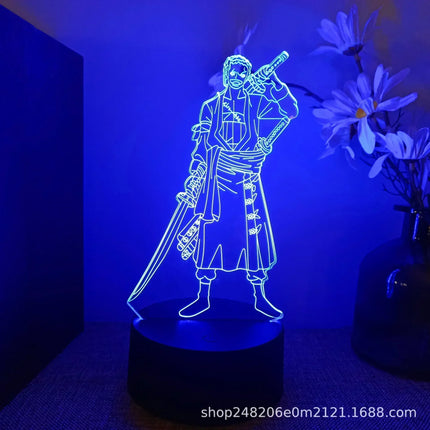 Anime One Piece Zoro Luffy Nami 3D LED Color Changing Night Lights Action Figure Toys Doll Usopp Sanji Chopper Hancock Xmas Gift