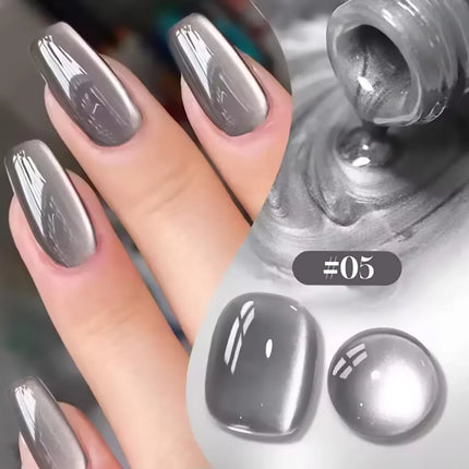 ZH Autumn And Winter Nails Toe Selling Whitening Glass Bead Cat Eye Gel Nail Polish Black Nails Nail Art Grey Cat Eye Nail Glue
