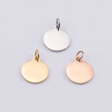 20Pcs/Lot Size 15-30mm Mirror Polish Stainless Steel Charms Round Stamping Blanks Charms For DIY Making Jewelry Necklace