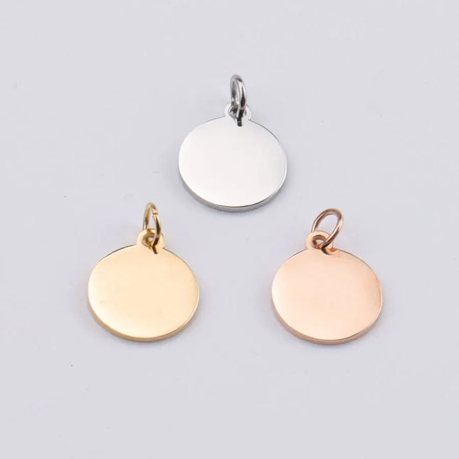 20Pcs/Lot Size 15-30mm Mirror Polish Stainless Steel Charms Round Stamping Blanks Charms For DIY Making Jewelry Necklace