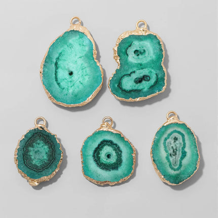 Fashion Irreguar Druzy Agat Pendant Natural Quartz Connector Charms For Jewelry Making  Necklace Bracelet Earrings DIY 2pcs/lot