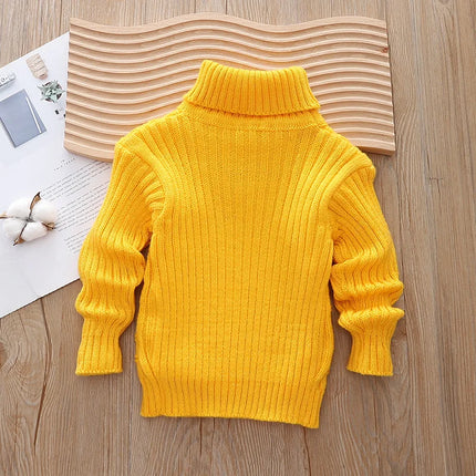 2025 new Children's Christmas Sweater Boys Girls Autumn/Winter Korean Cartoon High Collar Knitted Warm Sweater 0-4 Y