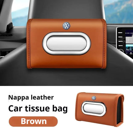 Car tissue box, fashionable leather multi-functional tissue box For Volkswagen VW GTI Passat Polo Golf 3 Jetta Tiguan Touran