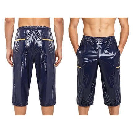 Men Waterproof Jogging Pants Elastic Waistband Track Trousers Short Pants for Dance Workout Beach Cycling Wear Sports Long Pants