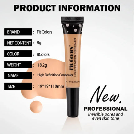 Fit Colors 8 Color Concealer Flexible Moisturizing Liquid Foundation Covering Dark Circles And Acne Spots Face Makeup Concealer