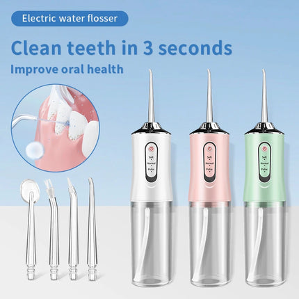 Portable Smart Electric Oral Irrigator Water Flosser 4 Jets 3 Modes Rechargeable Dental Water Jet Irrigator Dental Teeth Cleaner