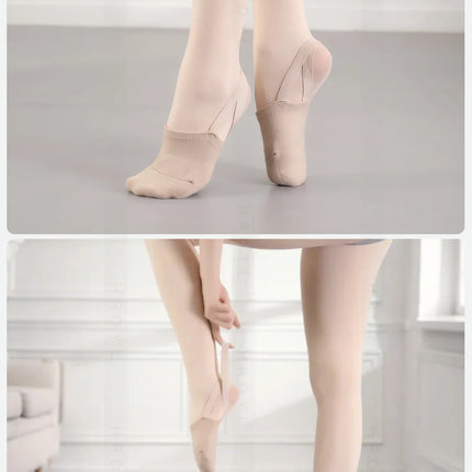 Girls Rhythmic Gymnastics Shoes Women Adult Children Half Sole Jazz Ballet Dance Shoes Half Toe Shoes Woman Belly Dancing Shoes
