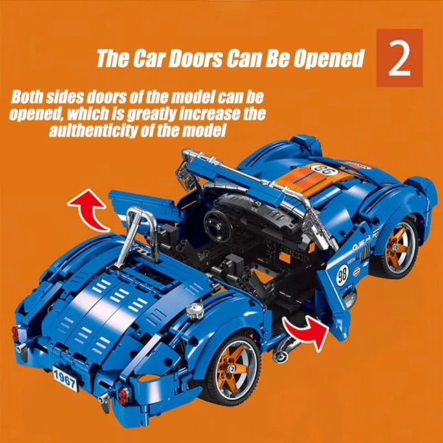 1816Pcs Technical Shelby 260 Cobra CSX2000 Super Racing Car Building Blocks Low Lying Car Bricks Toys For Kids Gifts Boys