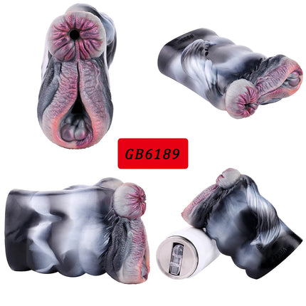 GEEBA Dual Hole Animal Pussy Man Penis Stroker Fantasy Silicone Male Masturbator Realistic Vagina Pocket Onahole Adult Sex Toys