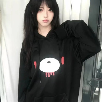 Autumn Lazy Women Casaul Gothic Sweatshirt Y2k Aesthetic Japanese Cartoon Print High Street Hoodied Harajuku Punk Clothes