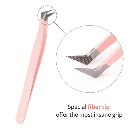 Nanometer Fiber Tip False Lash Tweezers For Eyelash Extension Mega Volume perfect close tip Boot isolation Artist Makeup Tools