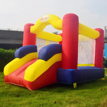 Outdoor Bounce House with Slide Inflatable Bouncer Backyard Playground Sets with Blower, Dart Target Game for Kids 6.6x9.6x5.8ft