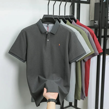 100% Cotton High-End Brand Men's Short Sleeve Polo Shirt with Cartoon Character Embroidery - New Summer Comfortable, Breathable Fashion T-shirt