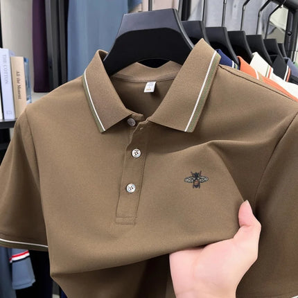 Designer Brand Men's Polo Shirt Lapel Short Sleeve Summer New Bee Embroidery T-Shirt Fashion Leisure Business Menswear Clothing