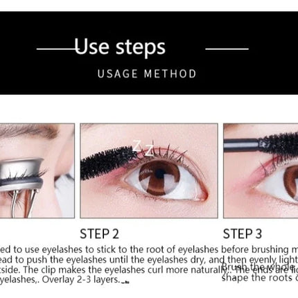 BOB Stunning Long Mascara Waterproof Curl Thick Curve Brush Head Not Dizzy Makeup Not Easy to Take Off Makeup