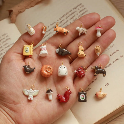 Simple style cute small animal series pendant fox stainless steel accessories gold plated