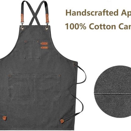 New Fashion Canvas Kitchen Aprons For Woman Men Chef Work Apron For Grill Restaurant Bar Shop Cafes Beauty Nails Studios Uniform