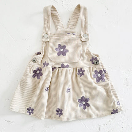 Ins Baby Clothes Girls Denim Dresses Flowers Embroidery Strap Skirt Infant Kids' Dresses One-piece Overall 2 Years Girl Clothes