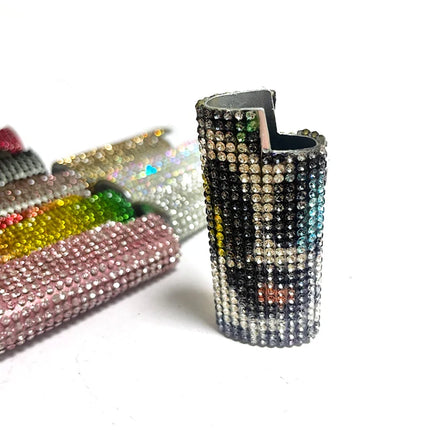 Metal Shell Case Holder Lighters Sleeve Pouches DIY Creative Crystal Cover j5 Lighter Box Cases Covers