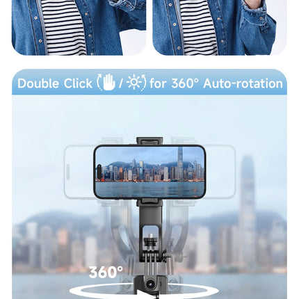C17 Selfie Tripod for Cell Phone 360°Auto-Rotation AI Tracking Shooting Quadrapod with Remote Control