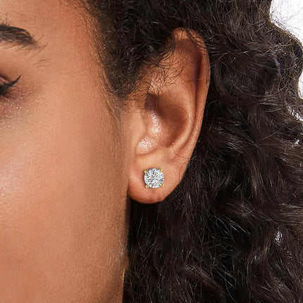 0.1-5ct Moissanite Stud Earring for Women Men Round D Color Diamond 925 Sterling Silver 18K Gold Plated Jewelry with Certificate