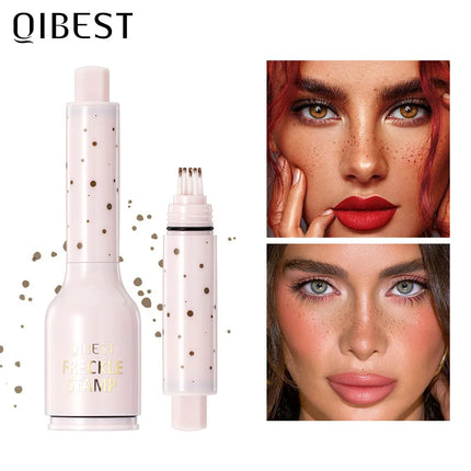 QIBEST Facial Freckle Stamp Pencil,Natural Makeup For Freckles,Dark Spots,Waterproof,Not Easy To Fade Concealer,Feminine Contour