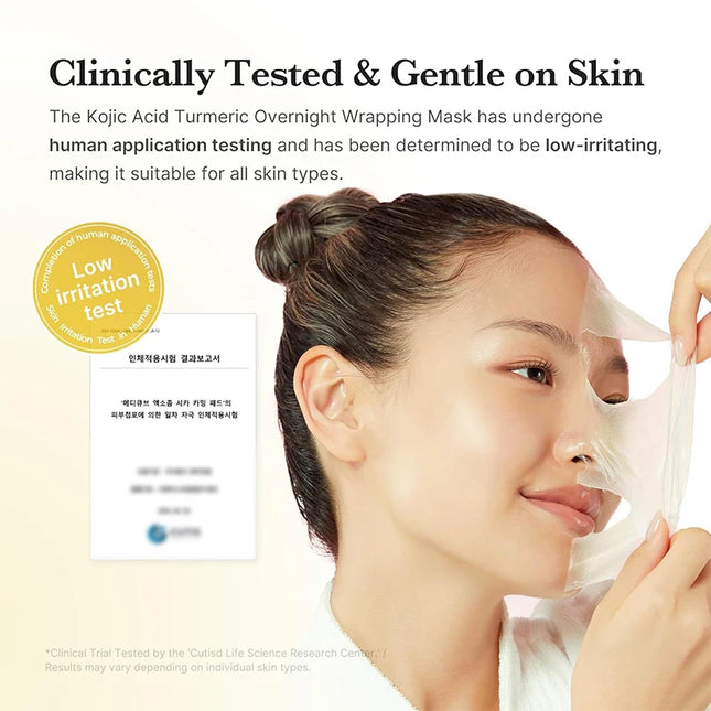 Kojic Acid Wrapping Face Mask Overnight Peel Off Facial Mask With Turmeric Vitamin C For Brighten Defends Korean Skin Care