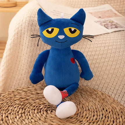 ZU Cartoon Character Pete the Cat Plush Doll Soft Stuffed Cats Toys Kawaii Blue Kitten For Girl Boy 15.5inch