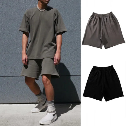 Summer Outdoor Surfing Training Cotton Sport Grey Shorts Men's Loose Soft High Street Motorcycle Casual Running Shorts