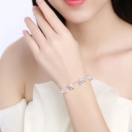New Arrive 925 Sterling Silver Pretty Bead Bracelets Neckalce For Women Fashion Party Wedding Jewelry Sets Cute Gifts
