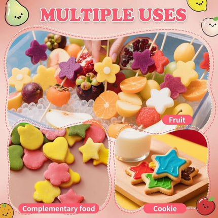 Vegetable Fruit Shapes Cutter Set for Kids Lunch Bento Box Decorating Cookie Stamps