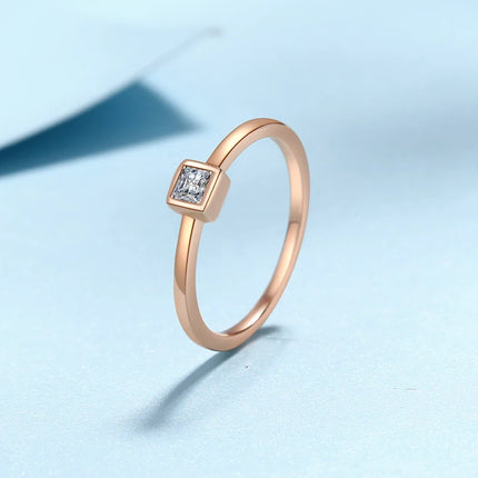 Tezzc Moissanite Lab Diamond Ring For Women 925 Sterling Silver with White Champagne Gold Plated Pass Diamond Test Rings Jewelry