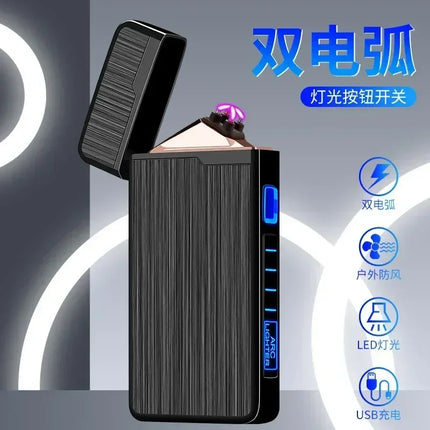Rechargeable Plasma Dual Arc Lighter for Smokers Electric Encendedores Eléctrico Lighter Rechargeable Type C Type