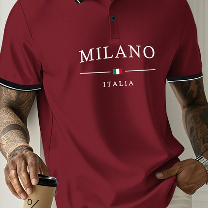 The new men's POLO shirt for summer 2025 features a casual, fashionable, comfortable, and breathable design with a 3D letter pattern print.