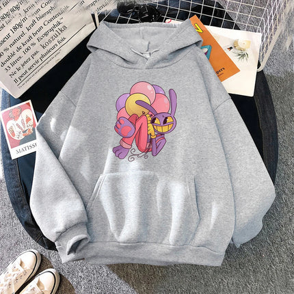 Digital Circus Jax Hoodie Fashion Women Aesthetic Graphic Kawaii Rabbit Hug Balloons Hoodies Unisex Cartoon Pullover Sweatshirts