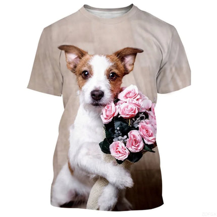 Men's T Shirts For Men Animal Dog Jack Russell Terrier Tee Anime Graphic Summer Unisex Adults' 3D Print Casual Oversized Tops