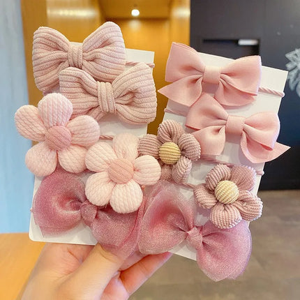 6/10/12pcs Children's Bow 10 Piece Hair Clip Cute Baby Headwear Princess Hair Clip Headwear Kids Gift