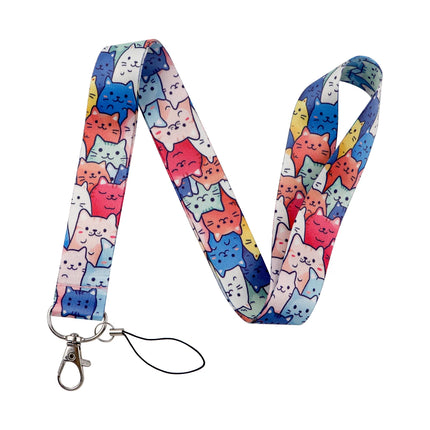 Cute Cartoon Cat Duck Neck Strap Lanyards For Keychain ID Credit Card Pass Animal Hang Rope Cell Phone Charm Accessories