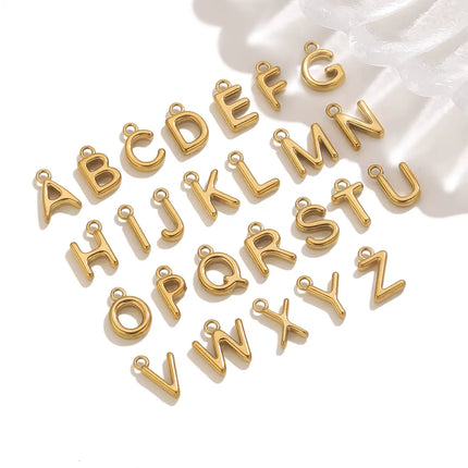 10pcs Stainless Steel A-Z Letter Charms For Necklace Bracelet English Alphabet Initial Letter Pendants Jewelry Makings Wholesale