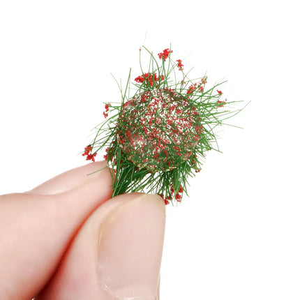 1Set Miniature Flower Cluster Garden Decor DIY Grass Tufts Building Layout Static Scenery Model 9*1*0.6cm Durable Sand Table