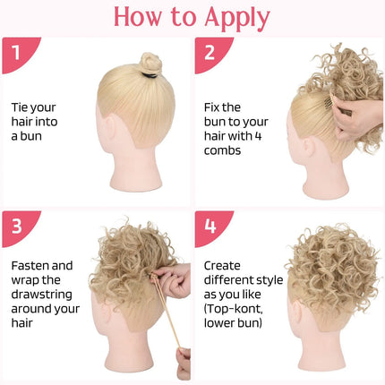 H&STAR Synthetic Curly Bun  Messy Chemical Fiber Wig Drawstring Hair Tie Hair Bag Ponytail Daily Use Wig For Ladies