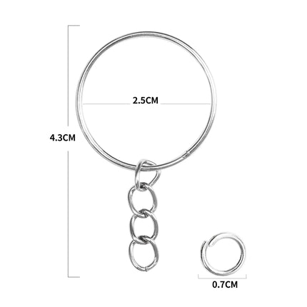50/100pcs Stainless Steel Metal Blank Keyring Keychain Split Rings DIY Keyfob Keys Ring Lobster Clasp Key Pendant Chains Buckles