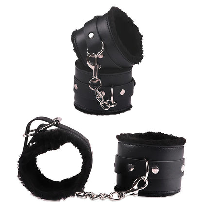 Sexy Toys Couple Bondage Equipment Fur Handcuffs Adult Games RolePlay Slave Tying Prop Soft Leather Whips Exotic Accessories 18+