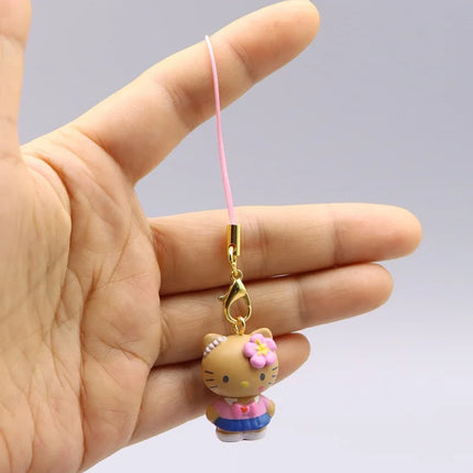 Sanrio Anime Figure Hello Kitty Cartoon Black Skin KT Kawaii Doll Blind Box Toys Collection Decoration Kids Christmas Gifts