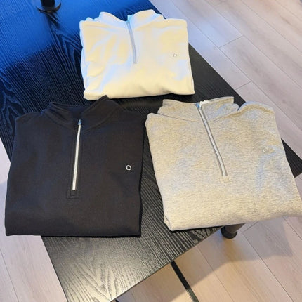 Cotton Casual Stand Up Collar Sports Hoodie Autumn Winter Fitness Clothing Long Sleeved Top Simple Elegant Loose Zipper Hoodie