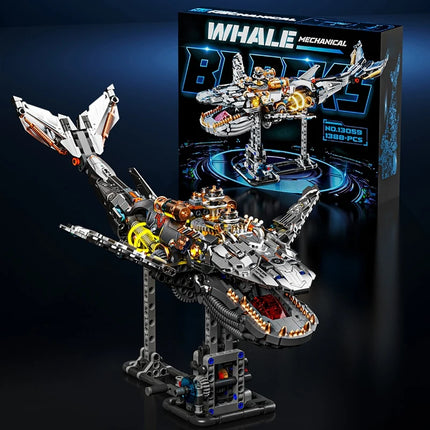 13059 Electric Whale Building Blocks DIY Mechanical Ocean Model STEM Home Decor Birthday Christmas Gift Kids Adults 1388PCS