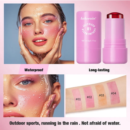 Original Cooling Water Jelly Blush Stick Blush Tinted Cosmetics Tint Stick Watercolor Multi-Use Matte Blush Makeup For Women