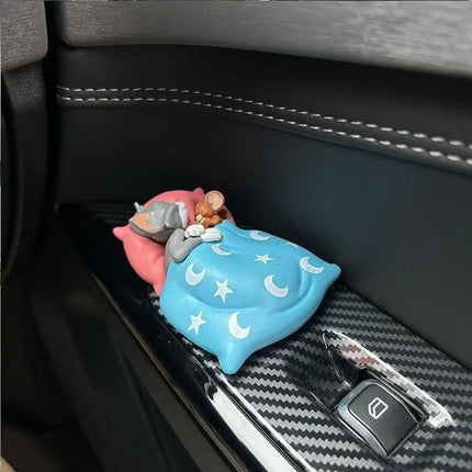 Cartoon Tom and Jerry Sleep Car Ornaments Car Decoration Car Interior Accessories Automotive Interior blind box Decorations