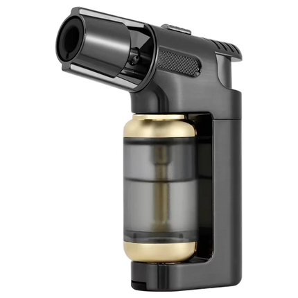 JOBON Inflatable Blue Flame Lighter Transparent Visual Large Capacity Gas Compartment Fixed Flame Lock Design Windproof